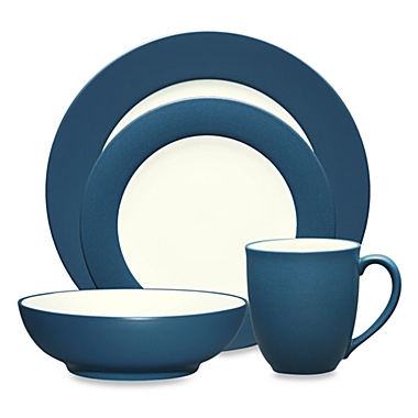 Noritake&reg; Colorwave Rim 4-Piece Place Setting in Blue. View a larger version of this product image.