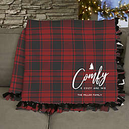 Christmas Plaid Personalized 50-Inch x 60-Inch Tie Blanket