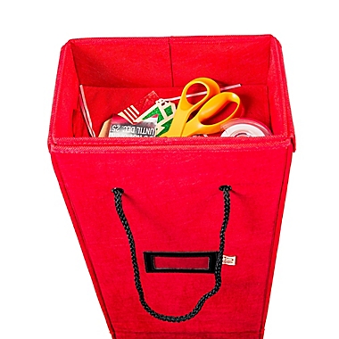 Santa&#39;s Bags Wrapping Paper Storage Box in Red. View a larger version of this product image.