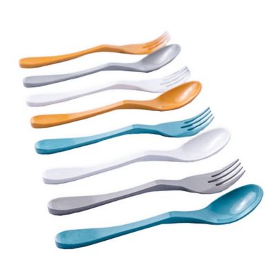 Details about   *New* KNORK Eco 6pc ASTRIK FLATWARE SET Spoon Fork Sugarcane Bamboo Fun Colorful 