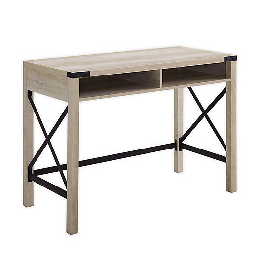 Alternate image 1 for Forest Gate™ Wheatland Modern Farmhouse 42-Inch Desk with Two Cubbies in White Oak