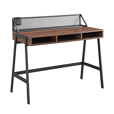 Forest Gate Wheatland 42-Inch Modern Open Storage Writing Desk in Walnut. View a larger version of this product image.