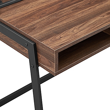 Forest Gate Wheatland 42-Inch Modern Open Storage Writing Desk in Walnut. View a larger version of this product image.