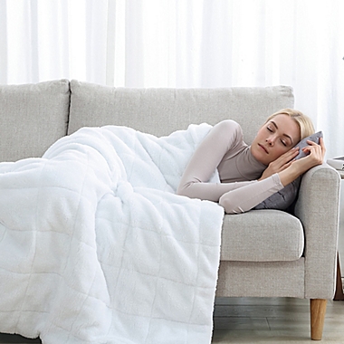 Therapedic&reg; Sherpa 16 lb. Weighted Blanket in Natural. View a larger version of this product image.