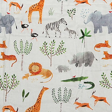 Loulou Lollipop Safari Deluxe Muslin Baby Quilt. View a larger version of this product image.