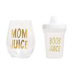Pearhead® Juice 2-Piece Stemless Wine Glass and Baby Bottle Set