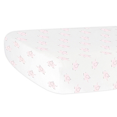 hello spud&reg; Organic Cotton Fitted Crib Sheet in Pink. View a larger version of this product image.