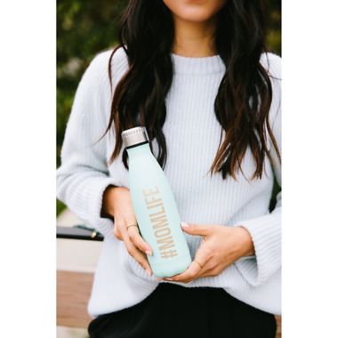 Pearhead&reg; 16 oz. #MomLife Water Bottle in Mint. View a larger version of this product image.