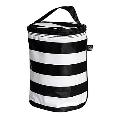 J.L. Childress Tall TwoCOOL&trade; Insulated Bottle Cooler in Black/White Stripe. View a larger version of this product image.