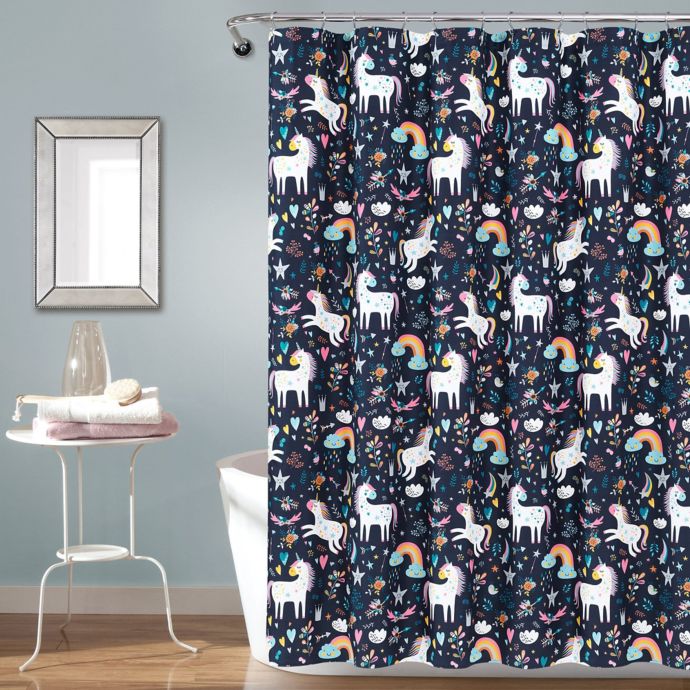 Lush Decor Unicorn Heart Shower Curtain Bed Bath Beyond