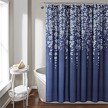 Lush Decor Shower Curtain in Navy. View a larger version of this product image.