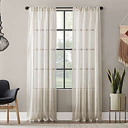 Clean Window® Textured Slub Anti-Dust 63-Inch Curtain Panel in Linen (Single)