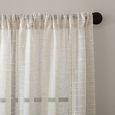 Clean Window&reg; Textured Slub Anti-Dust 84-Inch Curtain Panel in Linen (Single). View a larger version of this product image.