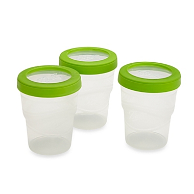 Set of 3 Ball BPA Free Clear Plastic Airtight 8 oz Freezer Jars with Gray Lids 