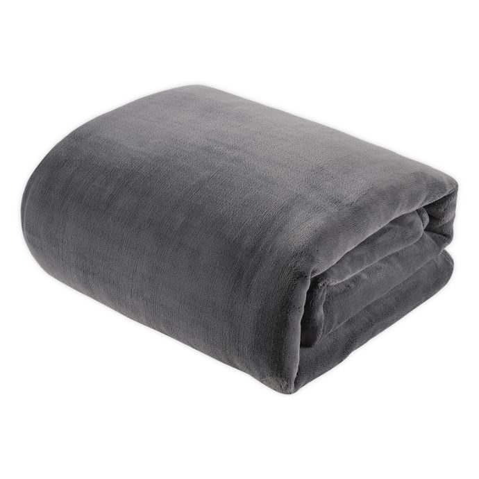Therapedic® 10 lb. Plush Sherpa Weighted Blanket in Grey | Bed Bath