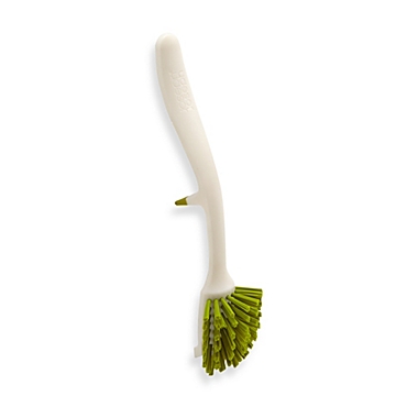 Joseph Joseph&reg; Edge&trade; Dish Brush with Integrated Sink Rest in White/Green. View a larger version of this product image.