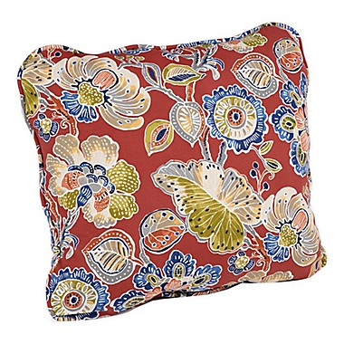 Destination Summer Spice Floral Outdoor Deep Seat Back Cushion in Chili. View a larger version of this product image.