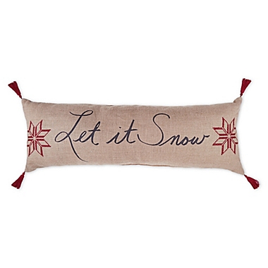 Bee &amp; Willow&trade; &quot;Let It Snow&quot; Oblong Throw Pillow in Natural. View a larger version of this product image.