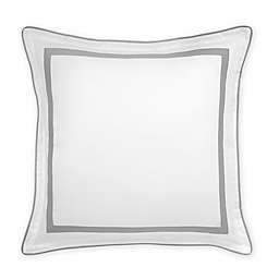 Under the Canopy® Hotel Border Organic Cotton European Pillow Sham in White/Grey