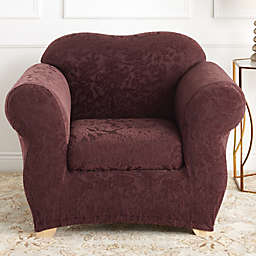 Sure Fit® Stretch Jacquard Damask 2-Piece Chair Slipcover