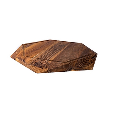 Edge Of Belgravia&reg; Teak Star Hexagonal X-Large Wood Cutting Board with Juice Trench. View a larger version of this product image.