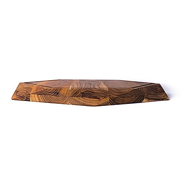 Edge Of Belgravia&reg; Teak Star Hexagonal X-Large Wood Cutting Board with Juice Trench. View a larger version of this product image.