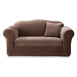 Sure Fit® Stretch Pinstripe 2-Piece Loveseat Slipcover