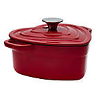 Alternate image 1 for Artisanal Kitchen Supply&reg; 2 qt. Enameled Cast Iron Heart Dutch Oven in Red