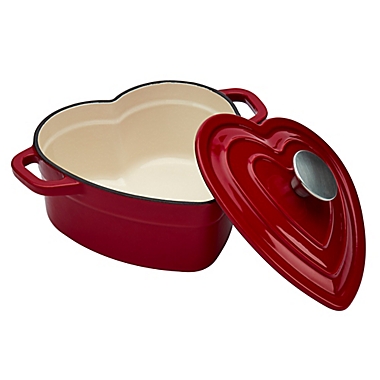Artisanal Kitchen Supply&reg; 2 qt. Enameled Cast Iron Heart Dutch Oven in Red. View a larger version of this product image.