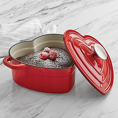 Artisanal Kitchen Supply&reg; 2 qt. Enameled Cast Iron Heart Dutch Oven in Red. View a larger version of this product image.
