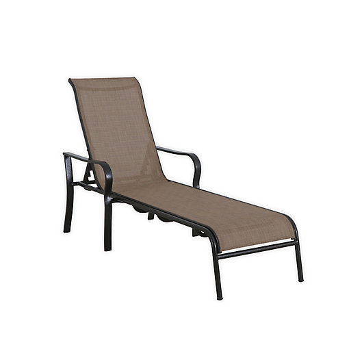 Alternate image 1 for Never Rust Aluminum Sling Chaise Lounge in Brown