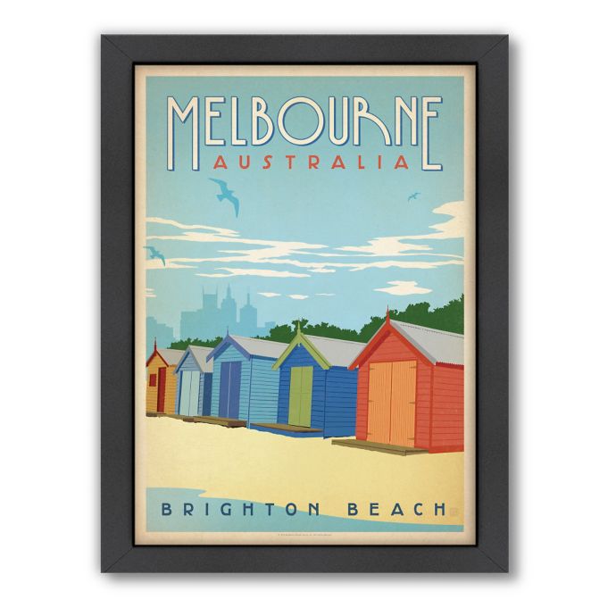 Americanflat Melbourne Vintage Travel Framed Wall Art Bed Bath Beyond