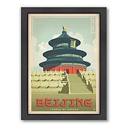 Americanflat Beijing Vintage Travel 26.5-Inch x 20.5-Inch Framed Wall Art