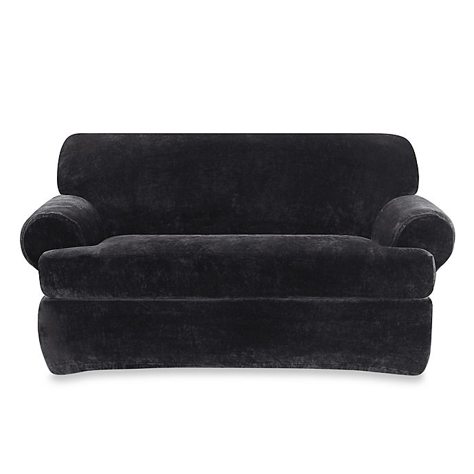 Sure Fit Stretch Plush 2 Piece T Cushion Loveseat Slipcover Bed Bath Beyond - T Cushion Loveseat Slipcover Two Piece