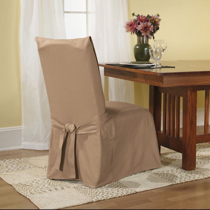 Sure Fit® Duck Supreme Cotton Dining Room Chair Slipcover | Bed 