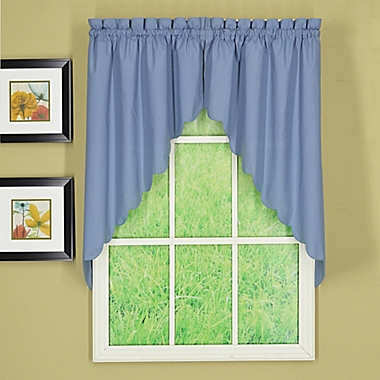 Today&#39;s Curtain Orleans Scalloped 2-Pack Window Curtain Swags in Blue. View a larger version of this product image.