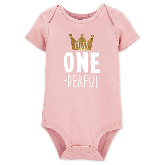 Alternate image 1 for carter's® 1st Birthday Collectible Bodysuit in Pink