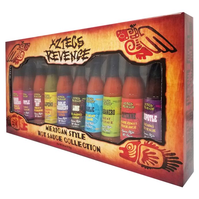 Aztecs Revenge 10Piece Mexican Style Hot Sauce Gift Set