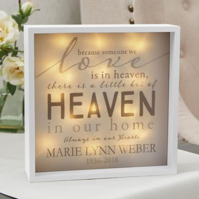 Heaven In Our Home Personalized LED Ivory Light Shadow Box Collection