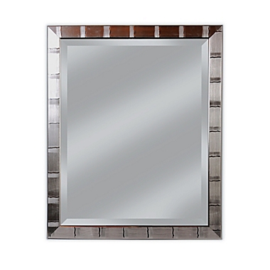 Alpine Art & Mirror Hamilton Silver 28-inch x 34-inch Rectangular Beveled Wall Mirror. View a larger version of this product image.