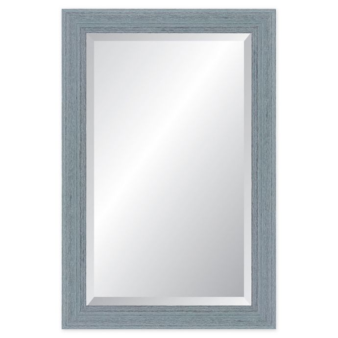 Reveal Frame & Decor Provincetown Blue Rectangular Beveled Wall Mirror