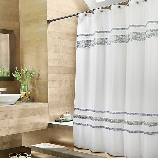 Spa Tile Fabric Shower Curtain, Powder Room Shower Curtain