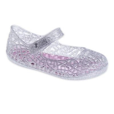 silver glitter jelly shoes