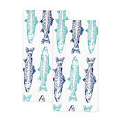 Details about   Hand Towels Fish Fishies Embroidered Guest Bathroom Beach Summer House Set of 2 
