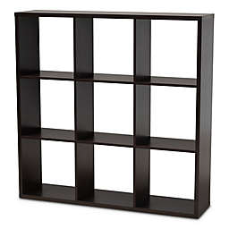 Qamar Dark Brown 9-Cube Multipurpose Storage Shelf
