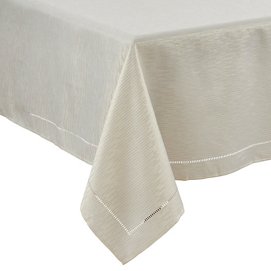 Alternate image 1 for Saro Lifestyle Hemstitch Tablecloth in Ivory