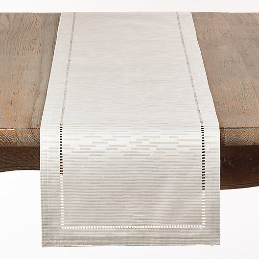 Alternate image 1 for Saro Lifestyle Hemstitch Table Runner in Ivory