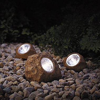 Solar Rock Landscaping Spotlights (Set of 3). View a larger version of this product image.