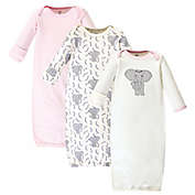 Touched by Nature&reg; 3-Pack Elephant Organic Cotton Sleep Gowns in Grey