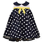 Alternate image 0 for Bonnie Baby Sleeveless Polka Dot Nautical Dress in Navy/Yellow